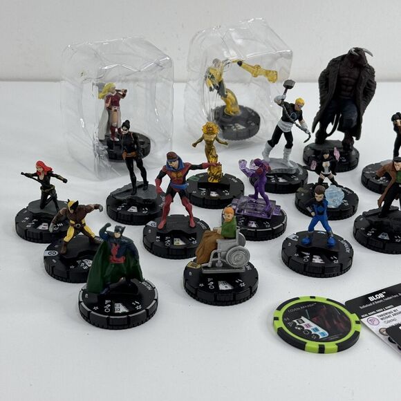 Heroclix Marvel/DC Lot Figures 17 Cards 10, 1 Token Wolverine The Chief Polaris - Picture 4 of 11